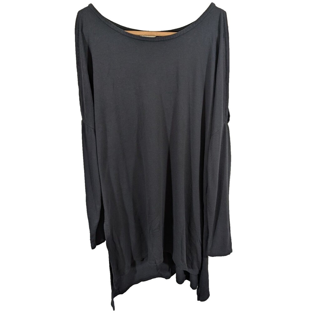 Cato Women's Black Tunic Top Cold Shoulder Flowy Casual Blouse Size Small